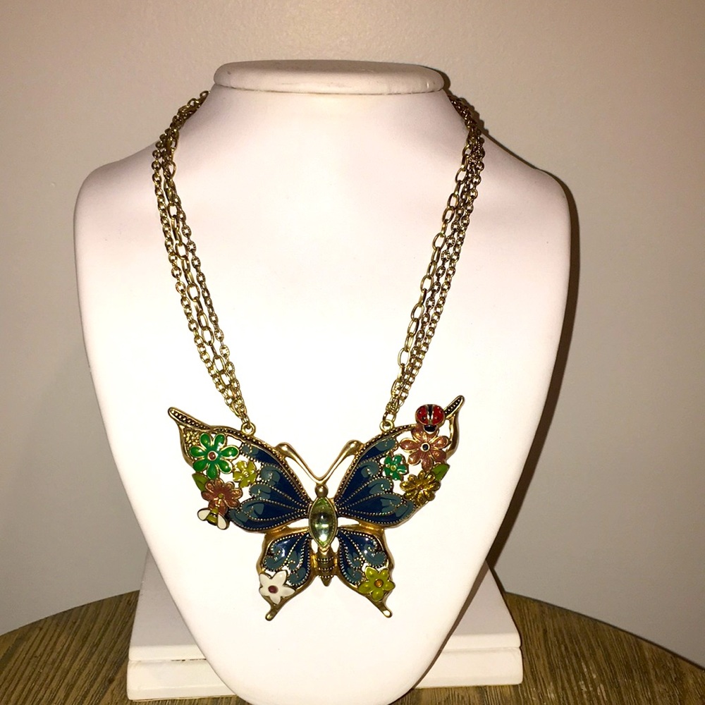 Fashion Jewelry Multicolored Butterfly Necklace